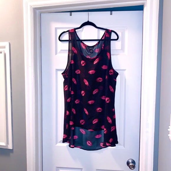 Sheer Torrid Top With Lip Print - Picture 2 of 5